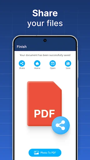 Completed PDF with sharing options for distribution via multiple channels and platforms
