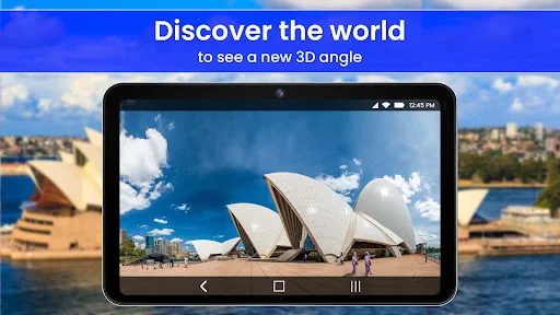 Discover the world: 3D satellite view of Sydney Opera House with immersive 3D landmark exploration