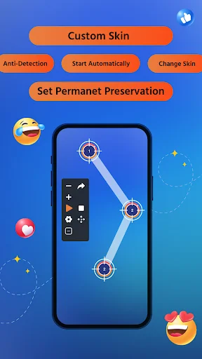Custom skin automation settings including anti-detection, auto-start, and preset preservation options