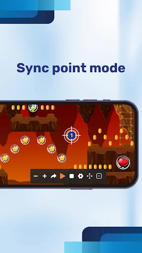 Sync point mode for synchronized multi-point clicking patterns on game targets with control interface