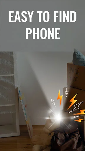 Easy phone finder with flashlight beam and alert icons - clap to locate missing phone
