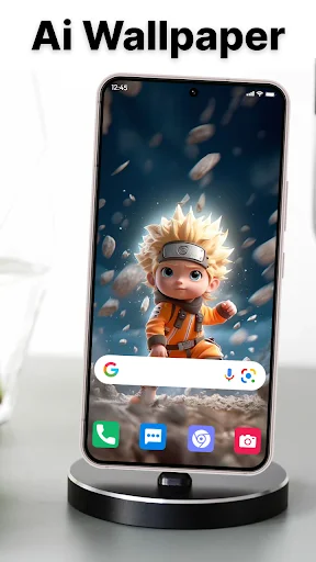 AI character animated live wallpaper featuring cartoon figure for phone home screen personalization