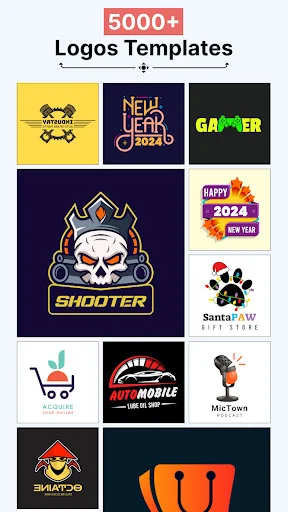Logo templates gallery with 5000+ designs for gaming, sports, business, and seasonal branding